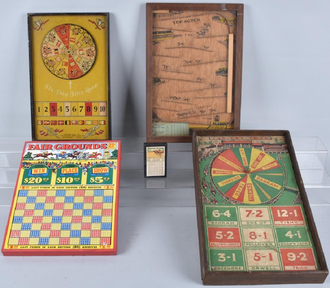 3-EARLY RACE GAMES and HORSE RACING PUNCH BOARDS (1 of 4)