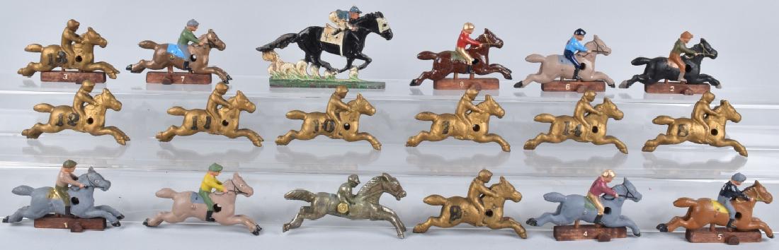 18-CAST IRON HORSE RACE GAME HORSES & JOCKEYS (1 of 7)