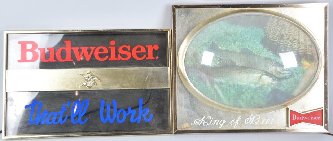 2-VINTAGE BUDWEISER BEER LIGHT UP SIGNS (1 of 4)