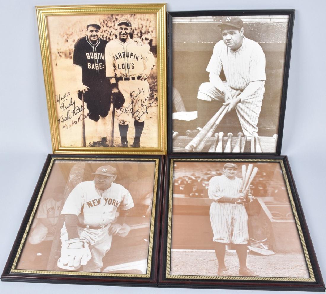4- BABE RUTH PICTURES 11" BY 15", FRAMED (1 of 3)