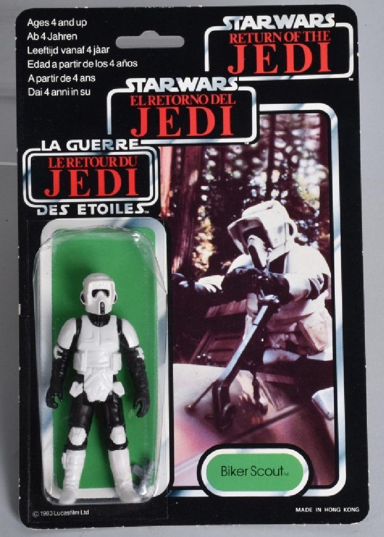 1983 STAR WARS TRI CARD BIKER SCOUT MOC (1 of 3)