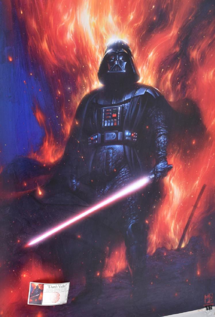LIMITED EDITION DARTH VADER POSTER: Excellent Limited Edition of 2000 Darth Vader Poster by Tsunco Sanda. With Certificate of Authenticity. Mint