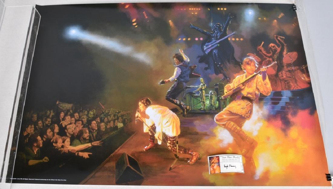 LIMITED EDITION STAR WARS ROCK POSTER: Excellent Limited Edition of 2000 Star Wars Rocks by Hugh Fleming. With Certificate of Authenticity. Mint