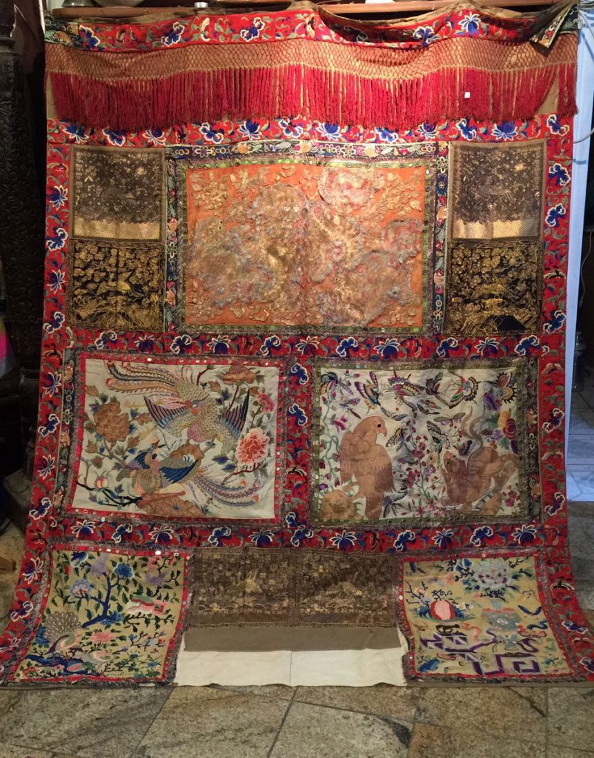 19th c Chinese embroidery antique Chinese textile (1 of 6)
