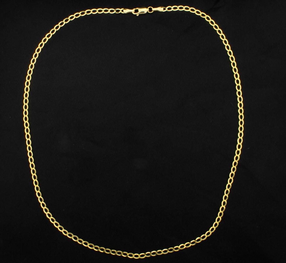 Italian Made 18 1/4 Inch Cuban Link Chain: 10K yellow gold, it is 3.1mm wide. 4.1g