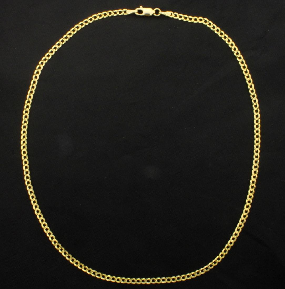 Italian Made 16 1/4 Inch Cuban Link Chain: 10K yellow gold, it is 3.1mm wide. 4.8g