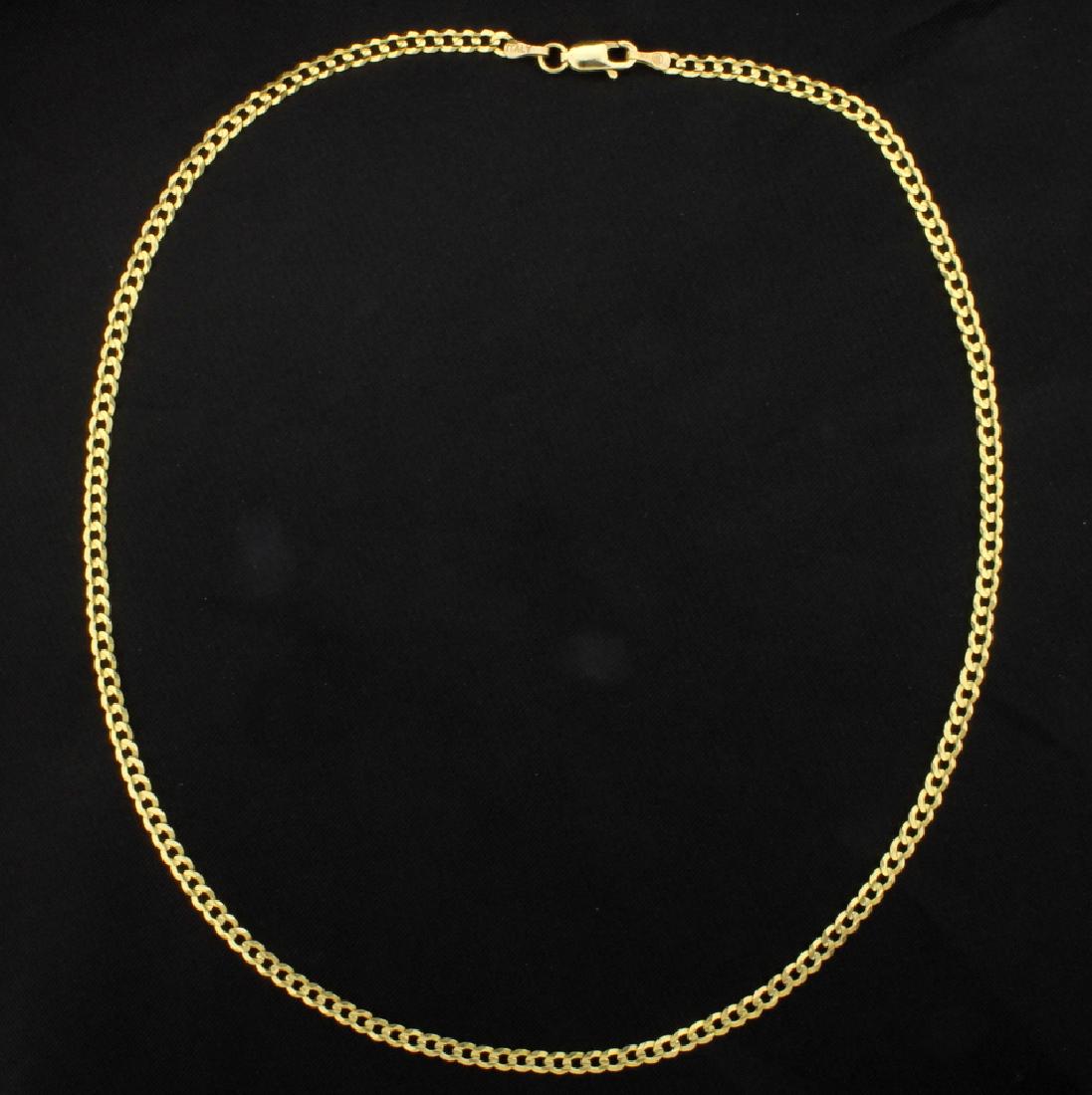 Italian Made 16 1/4 Inch Cuban Link Chain: It is 10K yellow gold and is 3.1mm wide. 4.3g