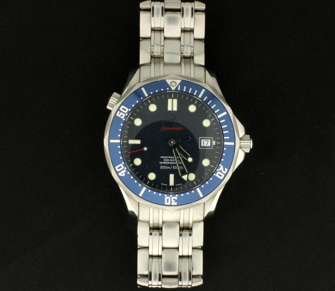 Men's Omega Seamaster Professional Diver 300m James: In Stainless Steel. Watch is in excellent condition with no scratches on crystal and virtually no scratches on band or case. Movement was just serviced and runs perfectly. Comes with extra link.