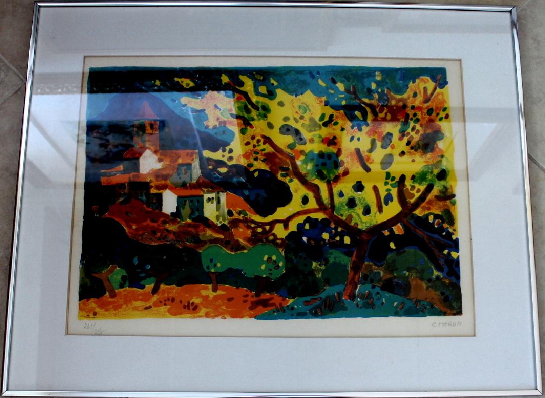 Provence by Guy Charon Lithograph: Guy Charon "Provence" Lithograph. Hand numbered and signed 265/275. 29x23 inches framed. Includes certificate of authenticity on back.