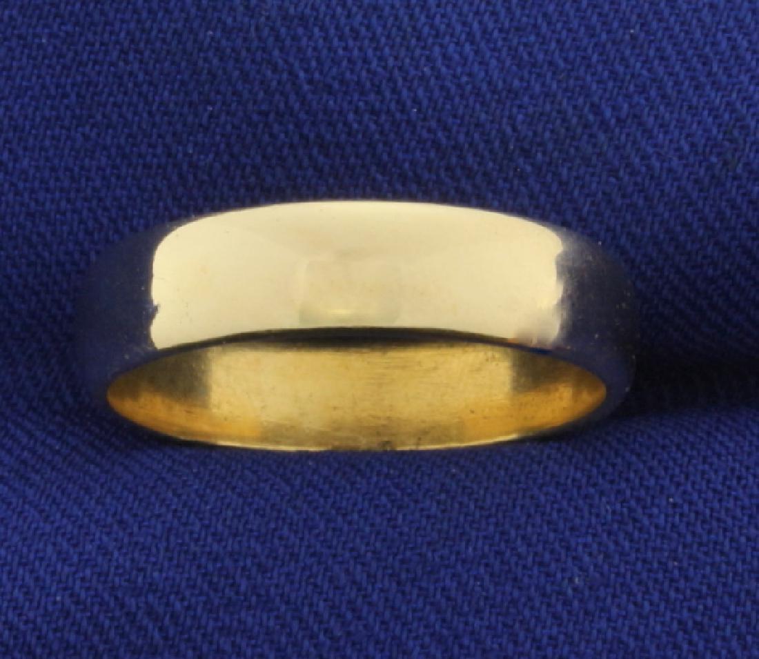 Yellow Gold 5mm Band Wedding Ring: In 14k yellow gold. Size 8 1/2. 5mm wide band. 4.6g.