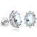 Aquamarine and Diamond Earrings in Sterling Silver
