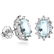 Aquamarine and Diamond Earrings in Sterling Silver