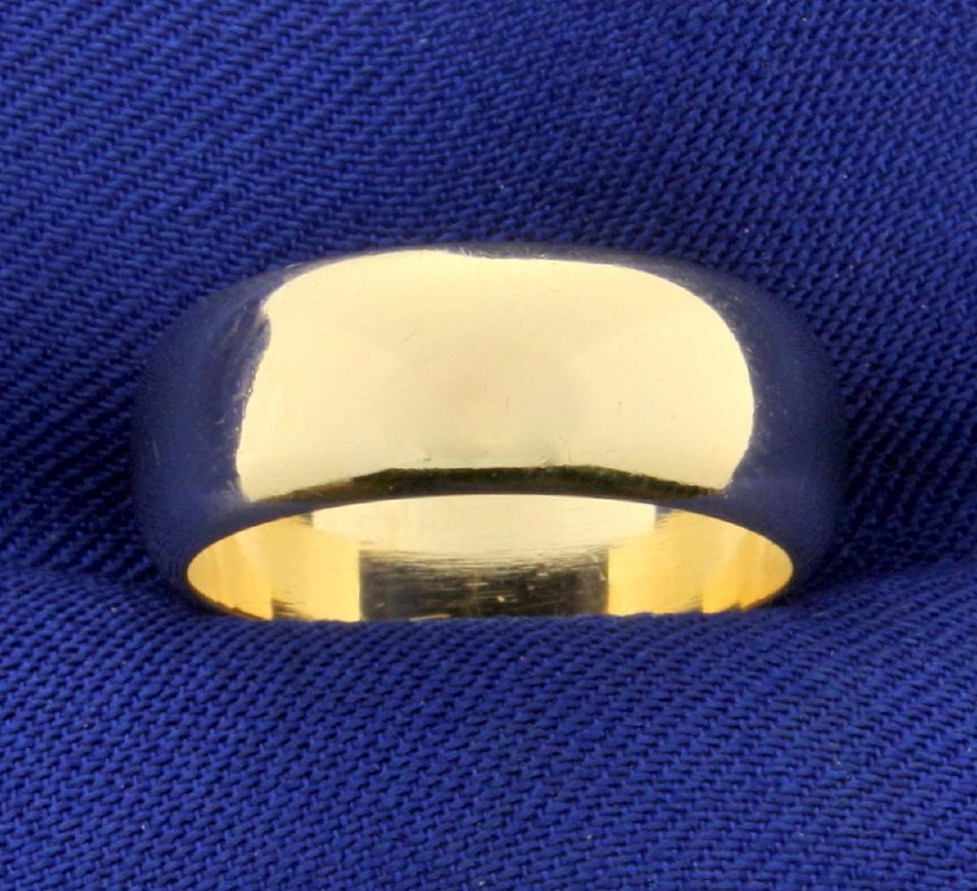 Women's Wide Wedding Band Ring in 14k Yellow Gold: In 14k yellow gold. Size 6 3/4, 7mm wide. 6.9g.