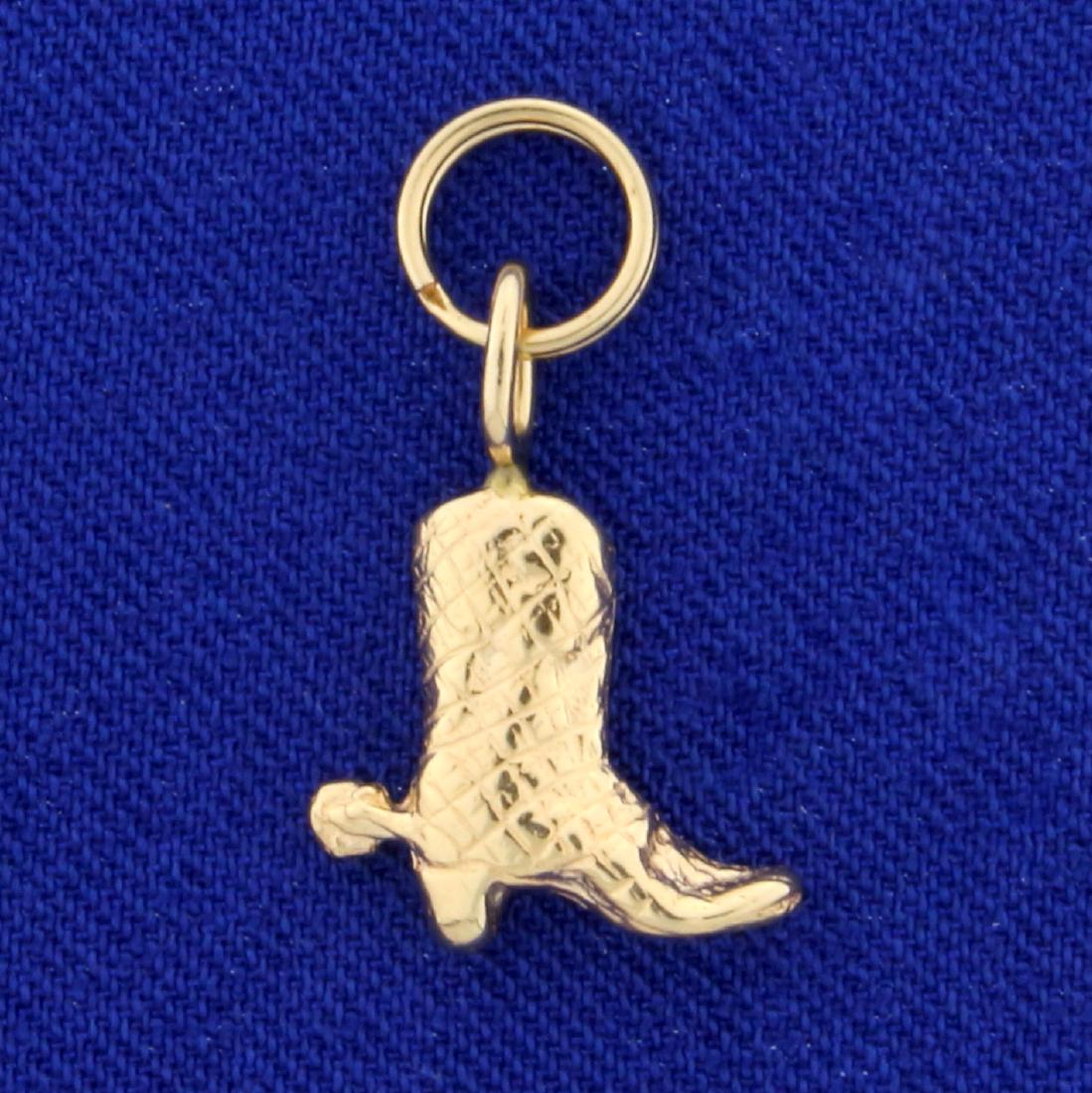 Cowboy Boot Charm or Pendant in 14K Yellow Gold: In 14K Yellow Gold. 1 inch long with bale. 1.1g