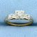Vintage Three Stone Diamond Ring in 14K Yellow and