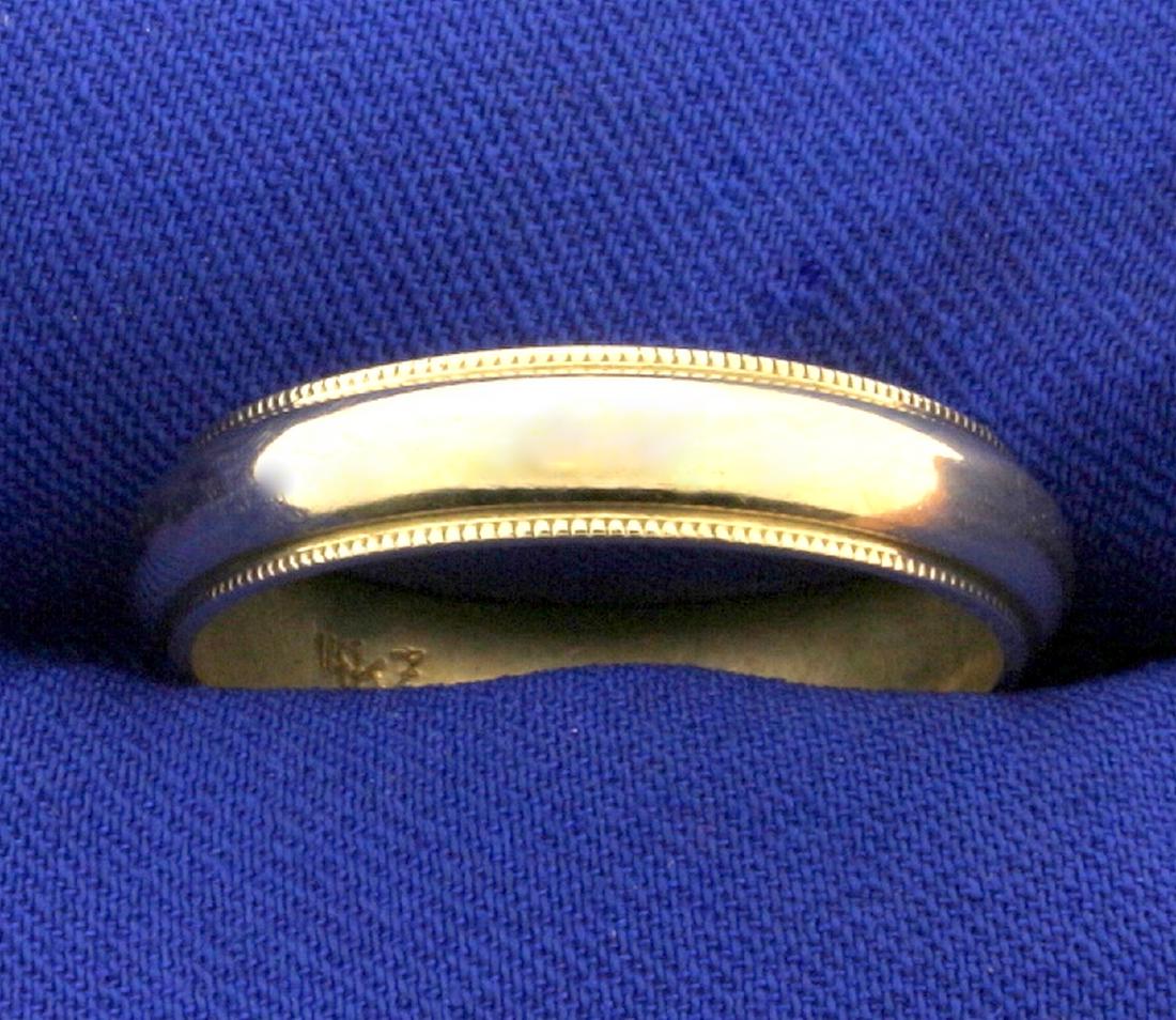 Men's Beaded Edge Wedding Band Ring in 14k Yellow Gold: In 14k yellow gold. Size 12. 5mm wide. 6.3g.