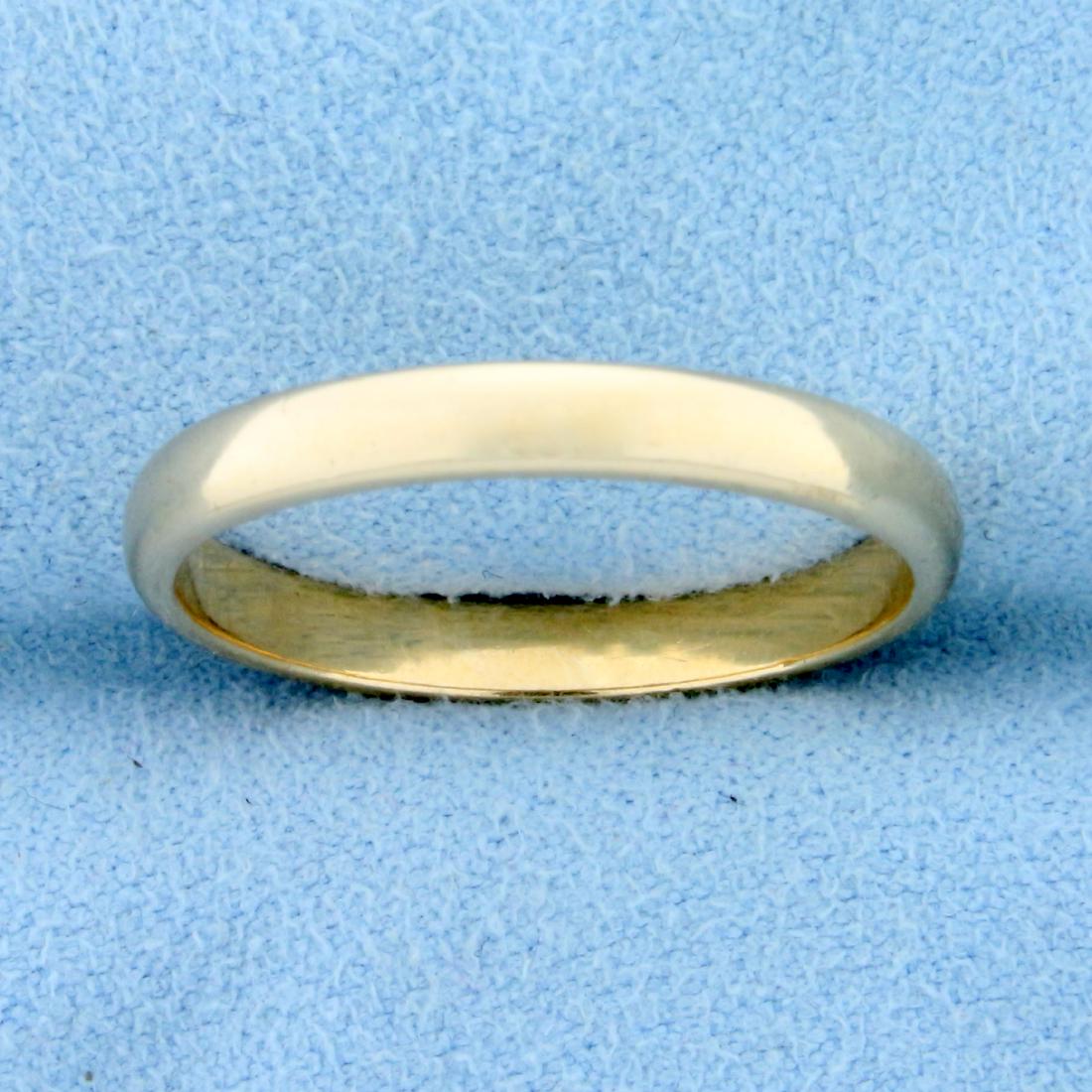 Men's 14k Gold Wedding Band Ring: In 14k yellow gold, Size 10 1/4 and 1/8 inch wide. 3.3g.