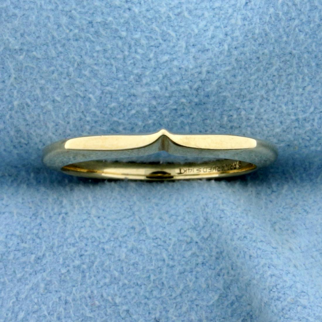 Knife Edge Shadow Band or Stacking Band Ring in 14K: In 14K Yellow Gold. 2mm wide. Size 6 1/2. 2.4g.