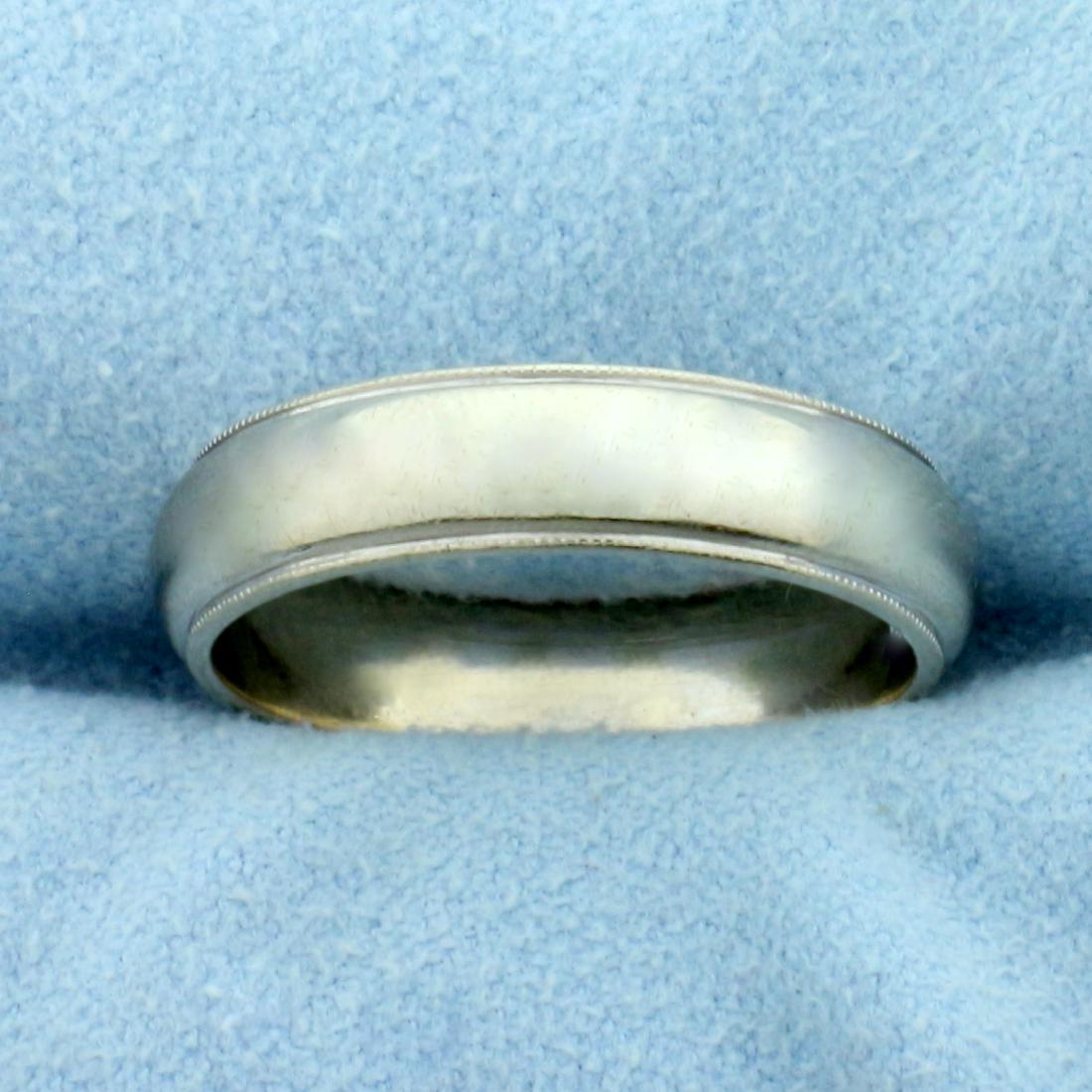 Milgrain Beaded Edge Wedding Band Ring in 14K White: In 14K White Gold. 5mm wide. Size 8 1/2. 5.4g