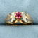 Antique 1/4ct Pink Sapphire Ring in 14K Rose and White