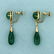 Vintage Dangle Jade Screw back Earrings in 14K Yellow - 2