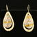 Diamond Cut Tri-Color Dangle Drop Earrings in 14K