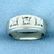 Vintage 3 Stone Diamond Ring in 14K White Gold