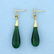 Jade Tear Drop Dangle Earrings in 14K Yellow Gold - 2
