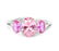 Large Pink Sapphire & Diamond Ring in Sterling Silver