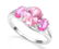 Large Pink Sapphire & Diamond Ring in Sterling Silver - 2