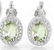 Green Amethyst and Diamond Earrings in Sterling Silver