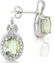 Green Amethyst and Diamond Earrings in Sterling Silver - 2