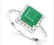 2.3CT Emerald Halo Ring in Sterling Silver - 2