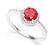1.1CT Ruby & Diamond Halo Ring in Sterling Silver - 2
