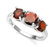 Classic Garnet 3-Stone Ring in Sterling Silver