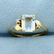 1.5ct Emerald Cut Aquamarine and Diamond Ring in 14K