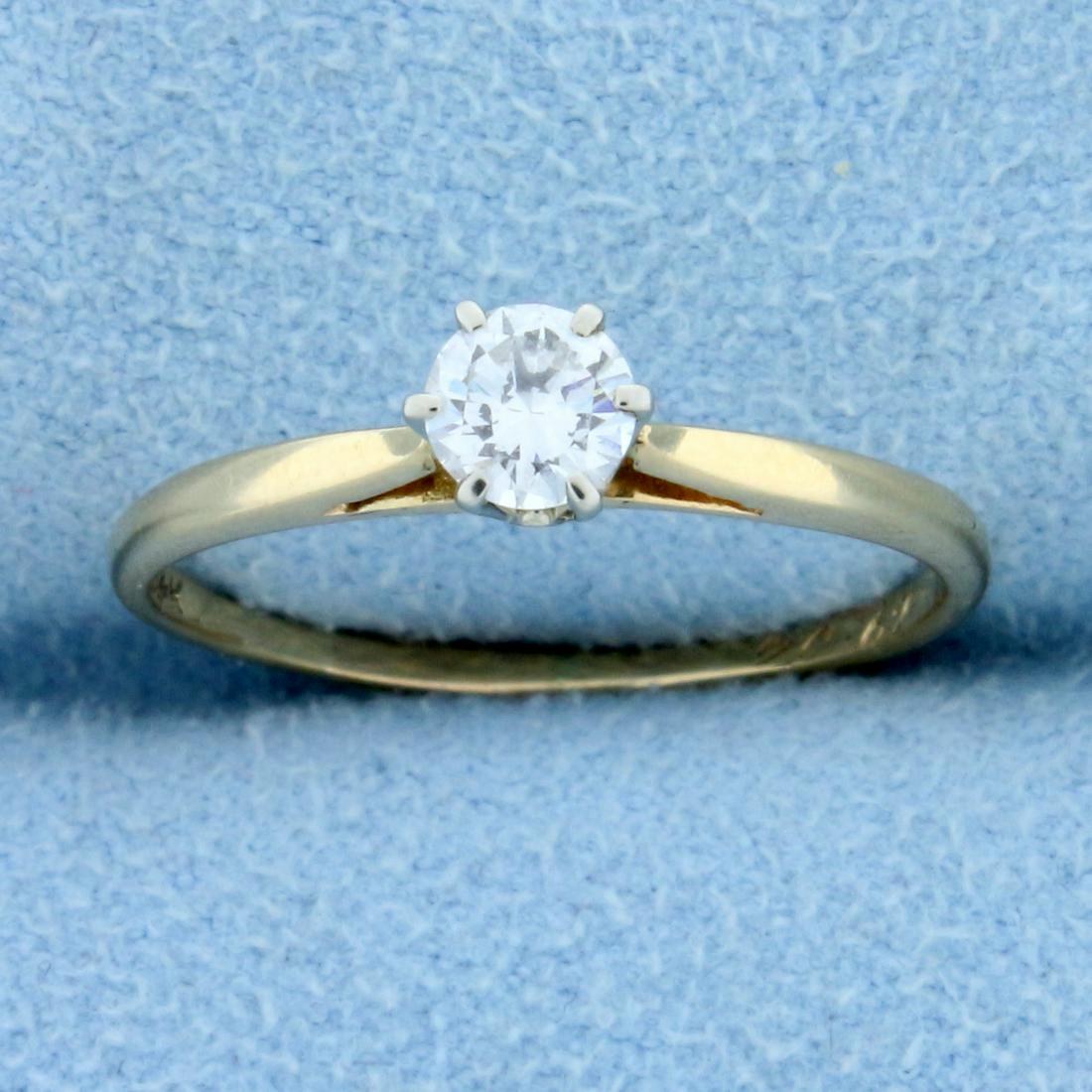 .3ct Solitaire Diamond Engagement Ring in 14K Yellow: In 14K Yellow Gold. Contains a high quality .3ct diamond, VS clarity/G color. Excellent cut for lots of sparkle. Size 7. 1.4g