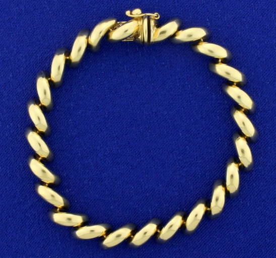 7 1/4 Inch San Marco Link Bracelet in 14k Yellow Gold Nov 23, 2019