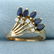 Unique Vintage Sapphire and Diamond Ring in 18K Yellow - 4