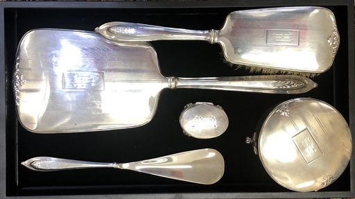 For Auction Antique Birks Sterling Silver Vanity Grooming Jewelry