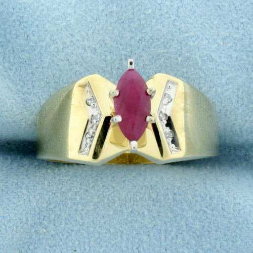 3 4ct Ruby And Diamond Ring In 14k Yellow And White Jan 22 2020