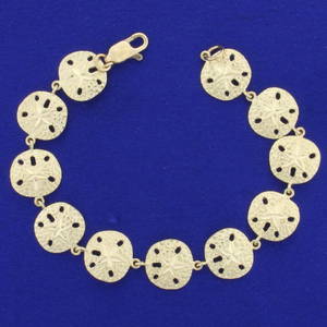 7 Inch Sand Dollar Bracelet in 14K Yellow Gold