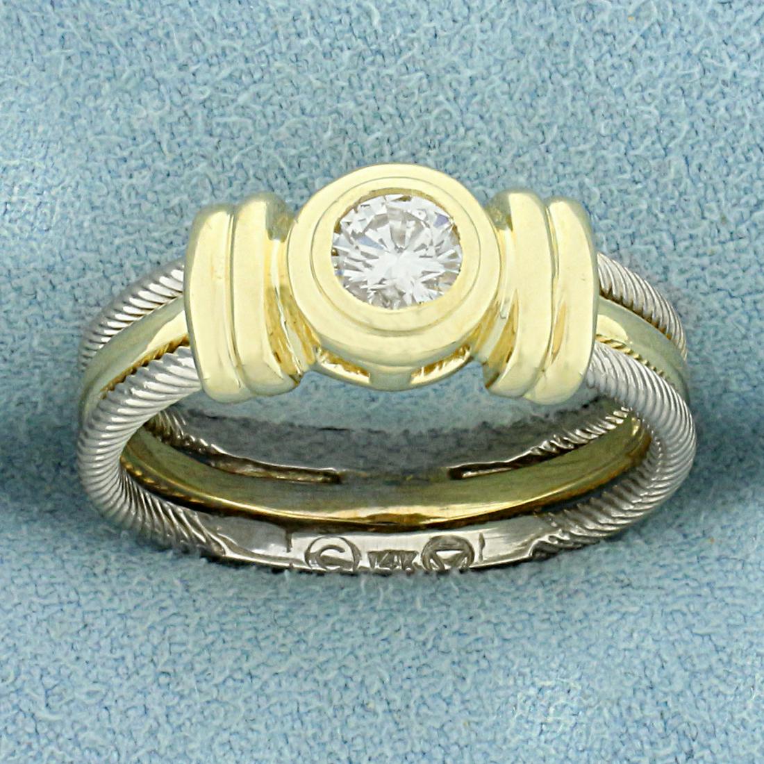 1/3ct Diamond Solitaire Ring in 14K Yellow Gold: In 14K Yellow Gold. Contains one high quality 1/3ct round brilliant Diamond, SI clarity/H color. Eye clean, great cut for lots of sparkle. Size 7 1/2. 5.8g
