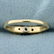 Vintage Three-Stone Diamond Ring in 14K Yellow and - 4