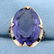 Vintage Large 15ct Purple Sapphire Ring in 14K Rose