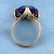 Vintage Large 15ct Purple Sapphire Ring in 14K Rose - 3