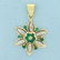 Vintage Emerald and Diamond Flower Pendant in 14K