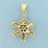 Vintage Emerald and Diamond Flower Pendant in 14K - 2