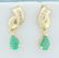 Natural Emerald and Diamond Dangle Earrings in 14K