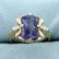 Vintage Purple Sapphire Ring in 10K Yellow and White